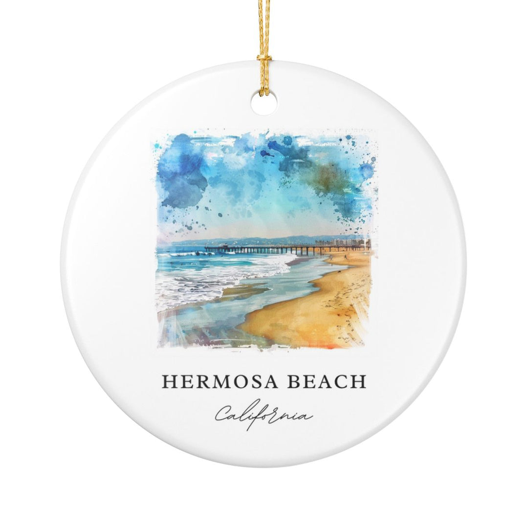 Hermosa Beach Ornament: Unique Hermosa Beach Souvenir, Hermosa Beach Xmas Decor, and Authentic Hermosa Beach Gift