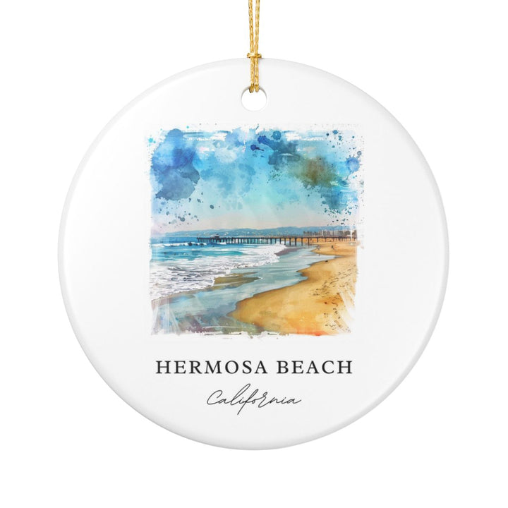 Hermosa Beach Ornament: Unique Hermosa Beach Souvenir, Hermosa Beach Xmas Decor, and Authentic Hermosa Beach Gift