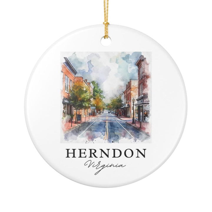 Herndon Virginia Ornament: Unique Herndon Souvenir, Herndon Virginia Xmas Decor, and Authentic Herndon Gift