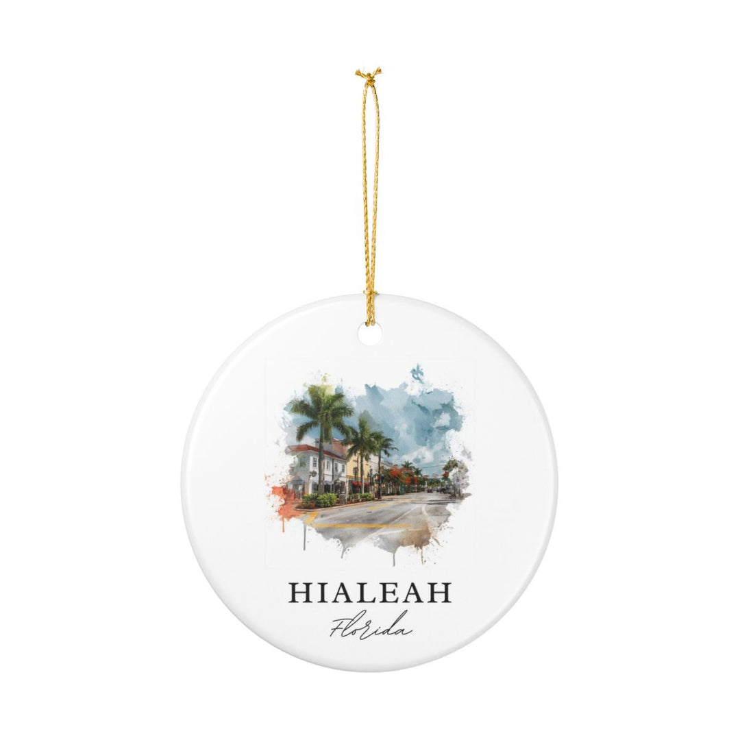 Hialeah Florida Ornament: Unique Hialeah Souvenir, Hialeah Florida Xmas Decor, and Authentic Hialeah Gift