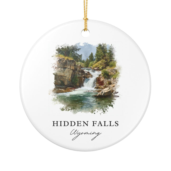 Hidden Falls Wyoming USA Ornament: Unique Hidden Falls Souvenir, Hidden Falls Wyoming Xmas Decor, and Authentic Hidden Falls Gift