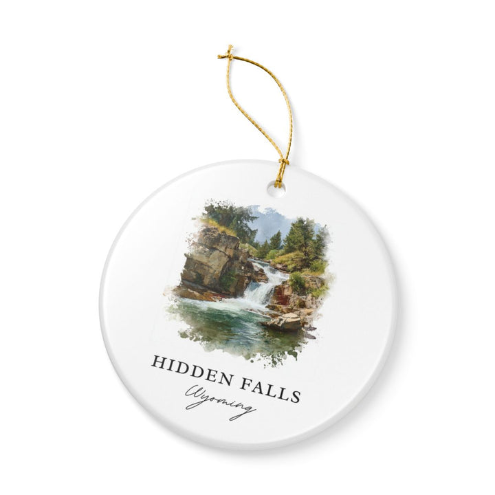 Hidden Falls Wyoming USA Ornament: Unique Hidden Falls Souvenir, Hidden Falls Wyoming Xmas Decor, and Authentic Hidden Falls Gift