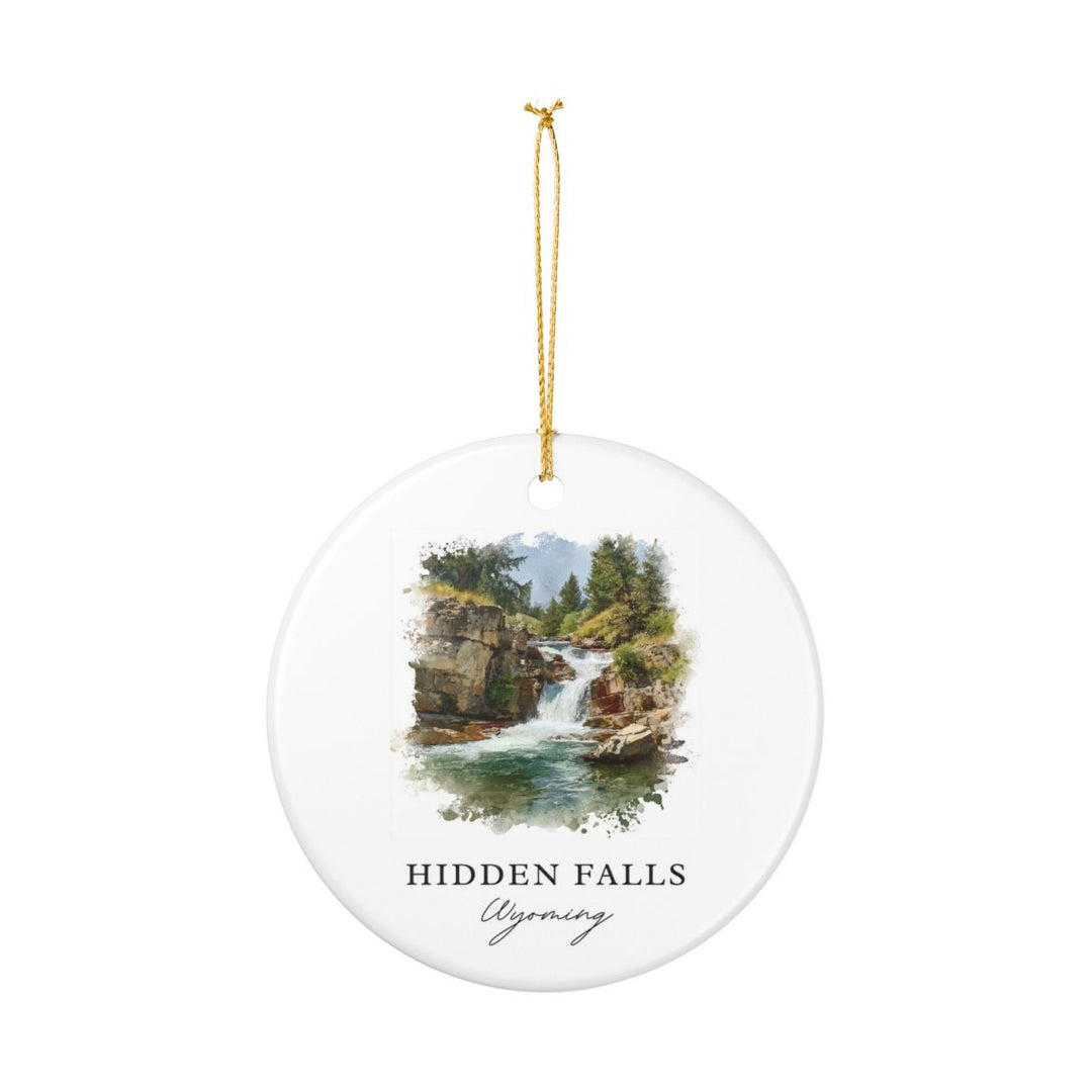 Hidden Falls Wyoming USA Ornament: Unique Hidden Falls Souvenir, Hidden Falls Wyoming Xmas Decor, and Authentic Hidden Falls Gift