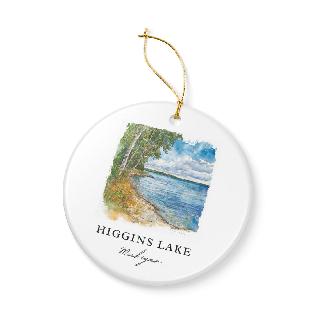 Higgins Lake Michigan USA Ornament: Unique Higgins Lake Souvenir, Higgins Lake Michigan Xmas Decor, and Authentic Higgins Lake Gift
