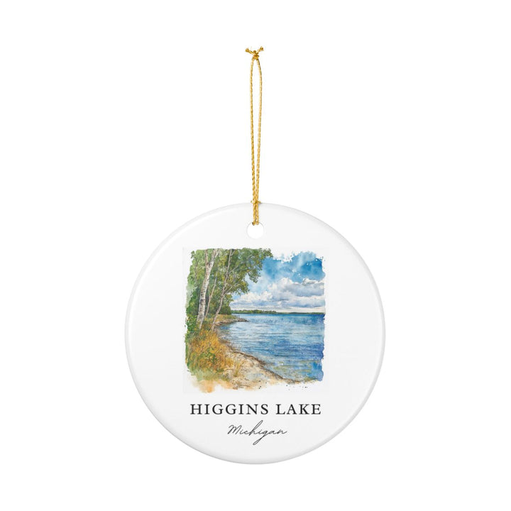 Higgins Lake Michigan USA Ornament: Unique Higgins Lake Souvenir, Higgins Lake Michigan Xmas Decor, and Authentic Higgins Lake Gift