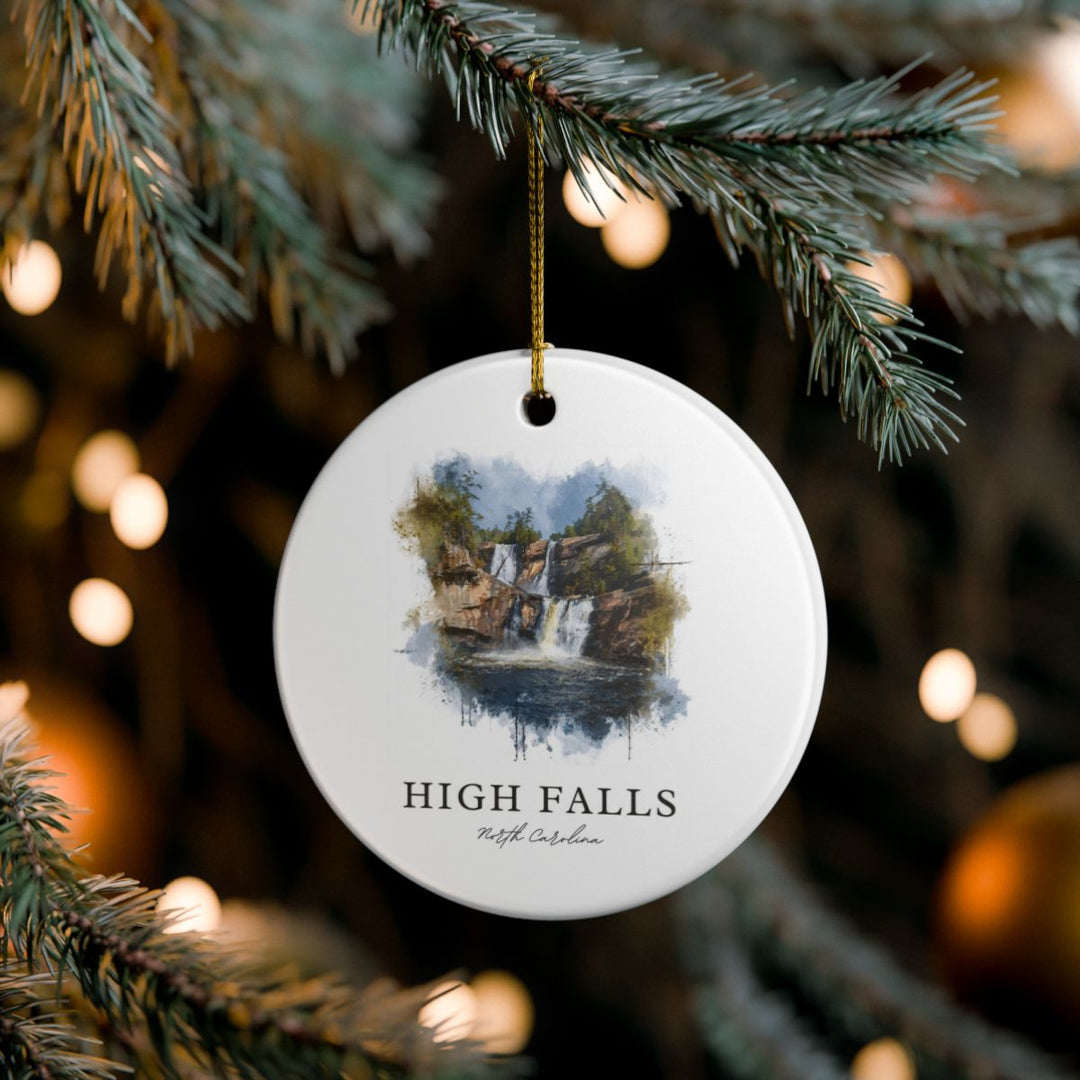 High Falls North Carolina USA Ornament: Unique High Falls Souvenir, High Falls North Carolina Xmas Decor, and Authentic High Falls Gift