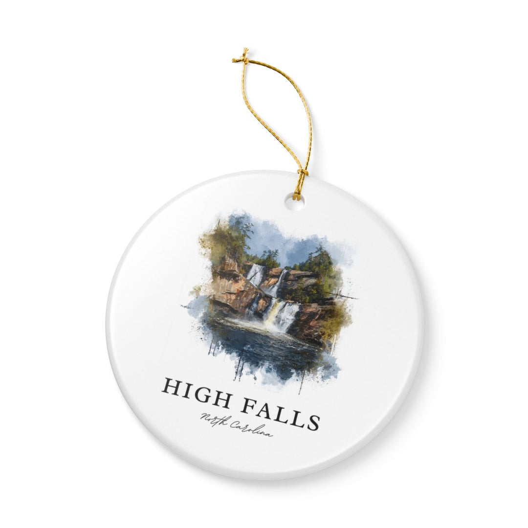 High Falls North Carolina USA Ornament: Unique High Falls Souvenir, High Falls North Carolina Xmas Decor, and Authentic High Falls Gift