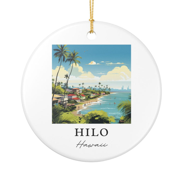 Hilo Hawaii Ornament: Unique Hilo Souvenir, Hilo Hawaii Xmas Decor, and Authentic Hilo Gift