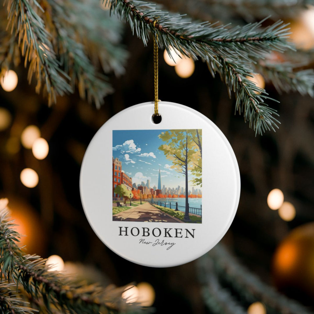 Hoboken New Jersey USA Ornament: Unique Hoboken Souvenir, Hoboken New Jersey Xmas Decor, and Authentic Hoboken Gift