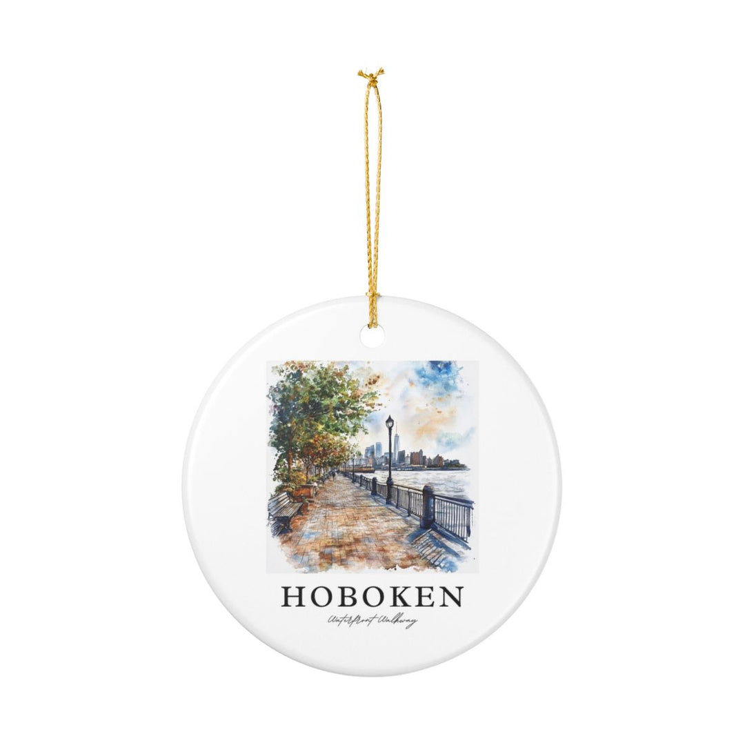 Hoboken Waterfront Walkway Newjersey Ornament: Unique Hoboken Waterfront Walkway Newjersey Souvenir, Hoboken Waterfront Walkway Newjersey Xmas Decor, and Authentic Hoboken Waterfront Walkway Newjersey Gift