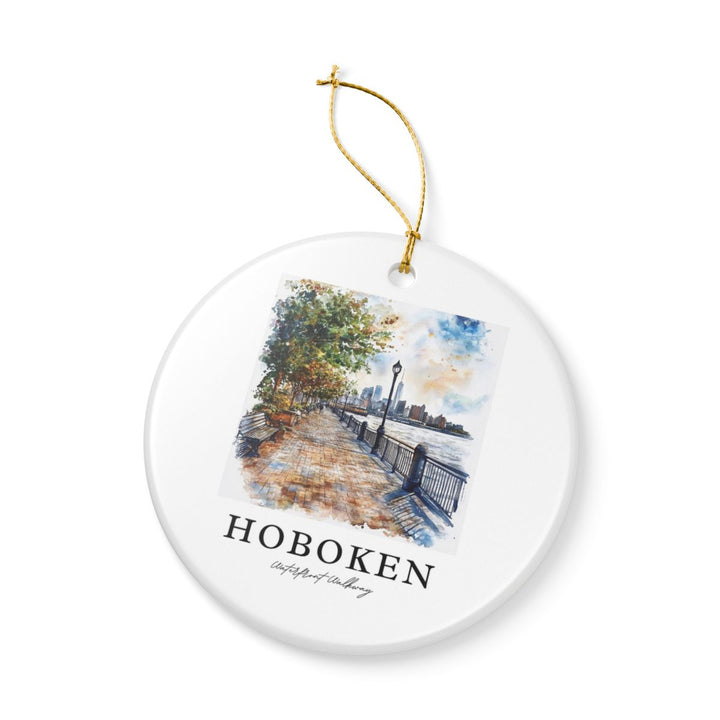 Hoboken Waterfront Walkway Newjersey Ornament: Unique Hoboken Waterfront Walkway Newjersey Souvenir, Hoboken Waterfront Walkway Newjersey Xmas Decor, and Authentic Hoboken Waterfront Walkway Newjersey Gift
