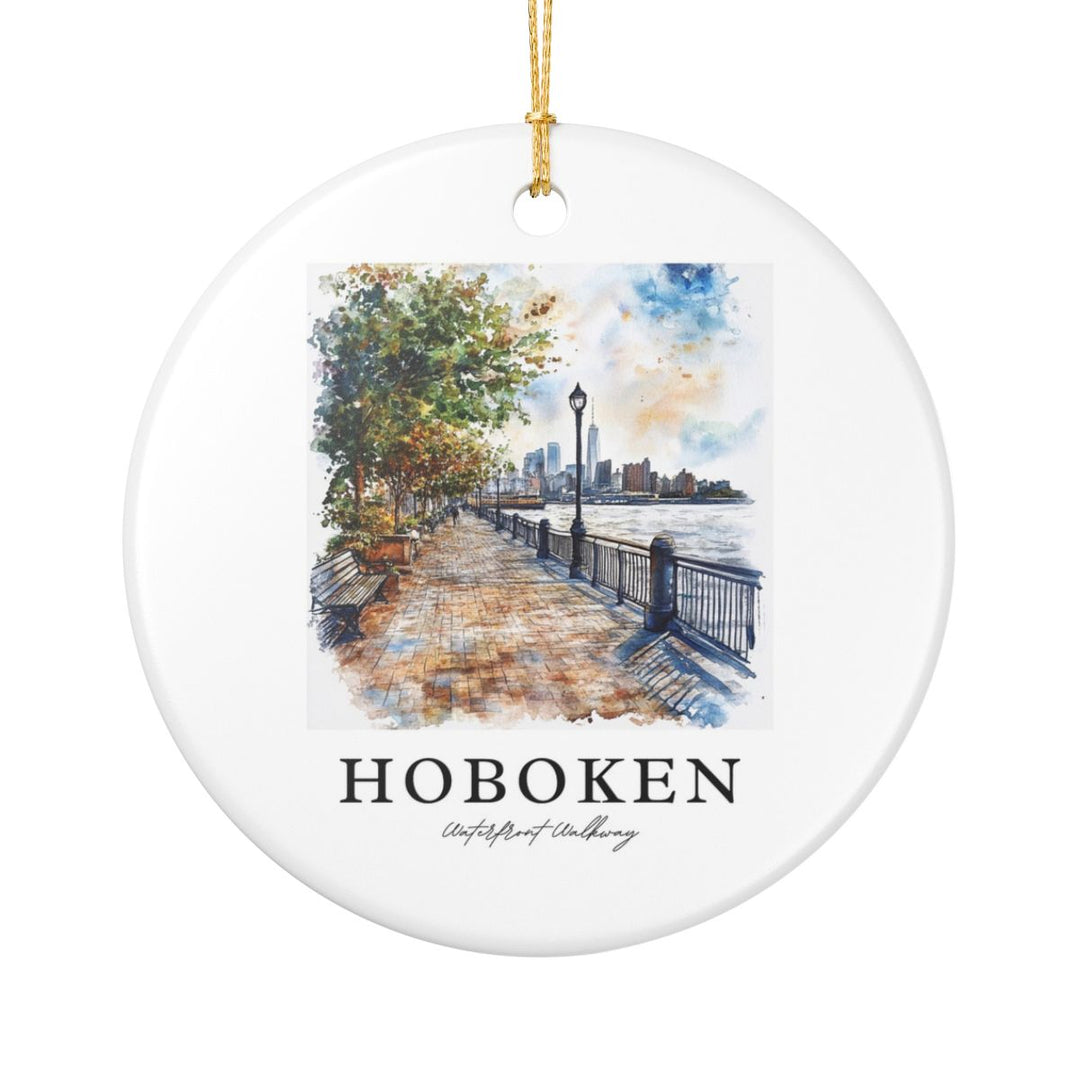 Hoboken Waterfront Walkway Newjersey Ornament: Unique Hoboken Waterfront Walkway Newjersey Souvenir, Hoboken Waterfront Walkway Newjersey Xmas Decor, and Authentic Hoboken Waterfront Walkway Newjersey Gift