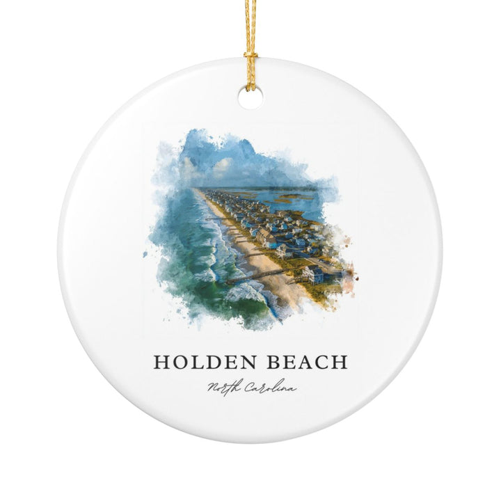 Holden Beach North Carolina Ornament: Unique Holden Beach Souvenir, Holden Beach North Carolina Xmas Decor, and Authentic Holden Beach Gift