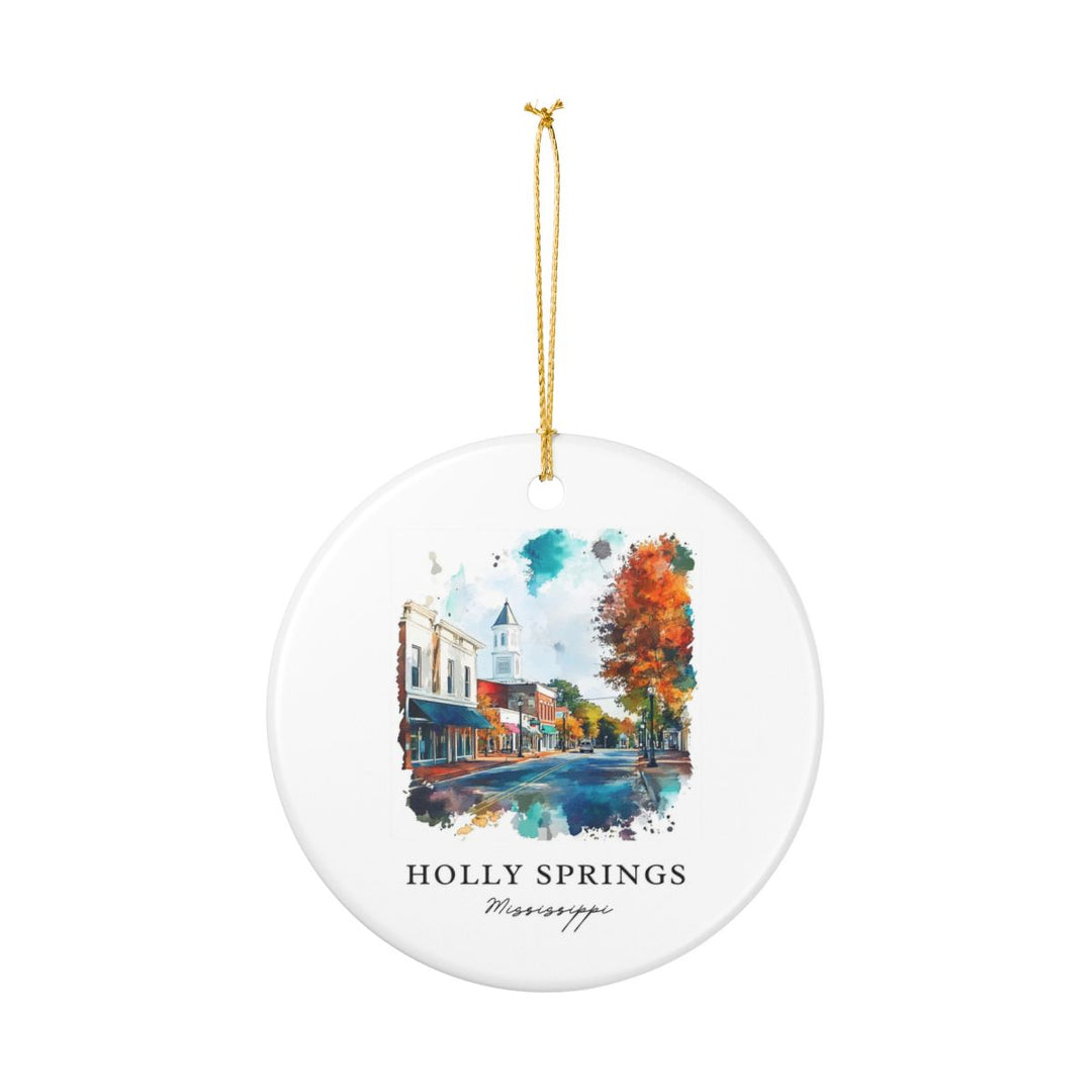 Holly Springs Mississippi USA Ornament: Unique Holly Springs Souvenir, Holly Springs Mississippi Xmas Decor, and Authentic Holly Springs Gift