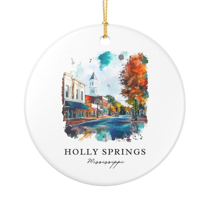 Holly Springs Mississippi USA Ornament: Unique Holly Springs Souvenir, Holly Springs Mississippi Xmas Decor, and Authentic Holly Springs Gift