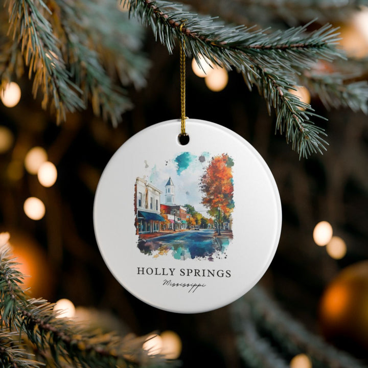 Holly Springs Mississippi USA Ornament: Unique Holly Springs Souvenir, Holly Springs Mississippi Xmas Decor, and Authentic Holly Springs Gift