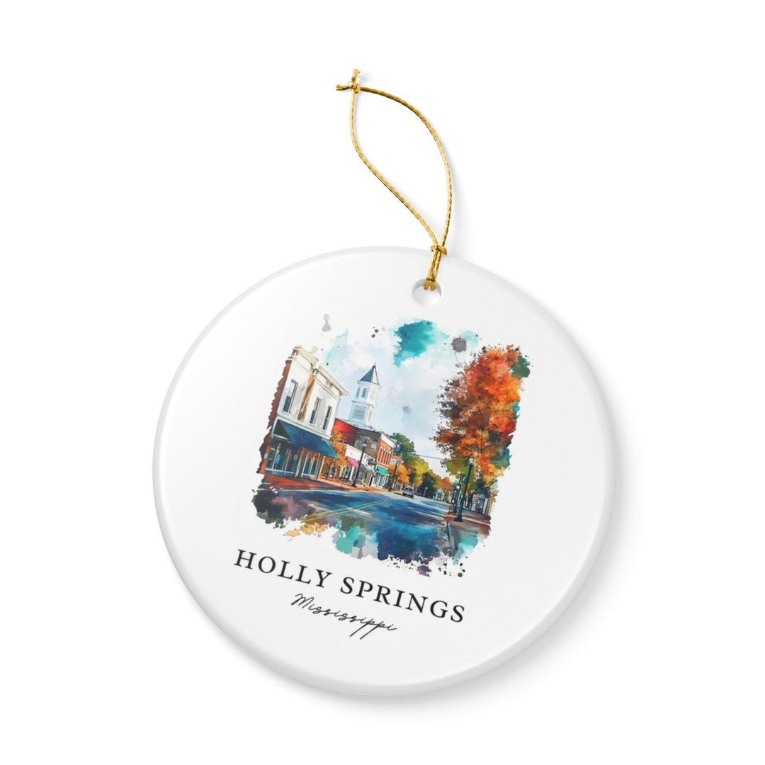 Holly Springs Mississippi USA Ornament: Unique Holly Springs Souvenir, Holly Springs Mississippi Xmas Decor, and Authentic Holly Springs Gift