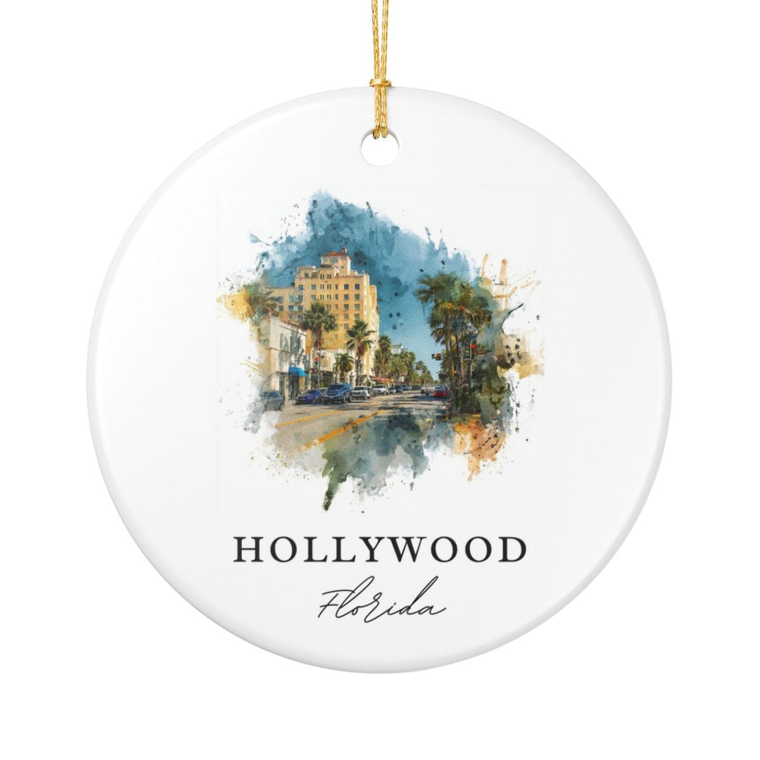 Hollywood Florida Ornament: Unique Hollywood Souvenir, Hollywood Florida Xmas Decor, and Authentic Hollywood Gift
