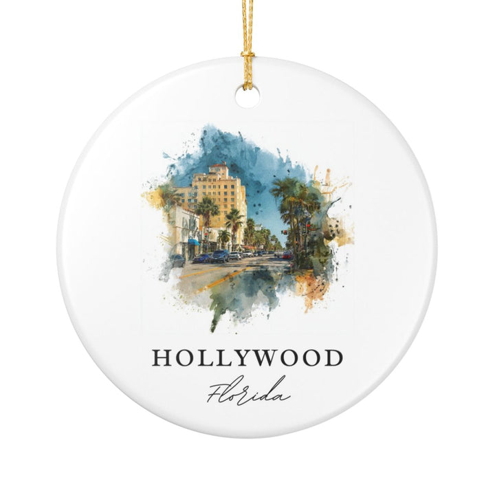 Hollywood Florida Ornament: Unique Hollywood Souvenir, Hollywood Florida Xmas Decor, and Authentic Hollywood Gift