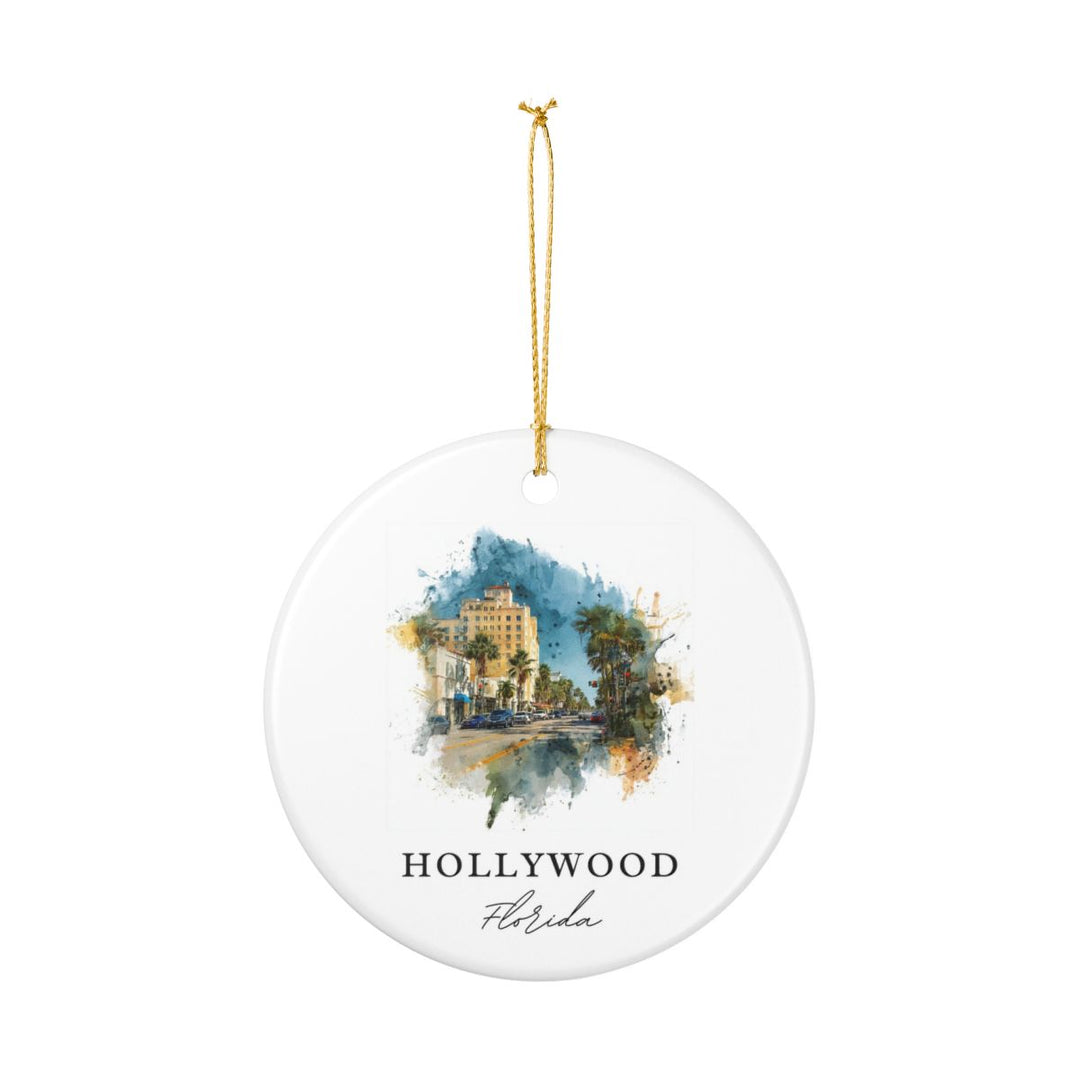 Hollywood Florida Ornament: Unique Hollywood Souvenir, Hollywood Florida Xmas Decor, and Authentic Hollywood Gift