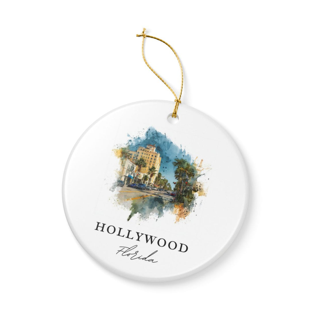 Hollywood Florida Ornament: Unique Hollywood Souvenir, Hollywood Florida Xmas Decor, and Authentic Hollywood Gift