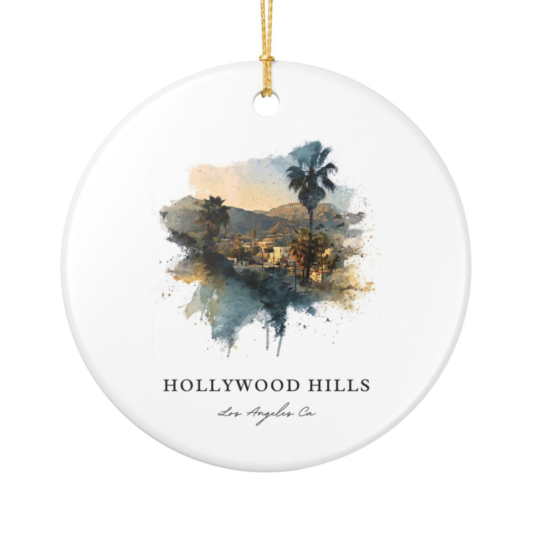 Hollywood Hills los Angeles CA Ornament: Unique Hollywood Hills los Angeles Souvenir, Hollywood Hills los Angeles California Xmas Decor, and Authentic Hollywood Hills los Angeles Gift