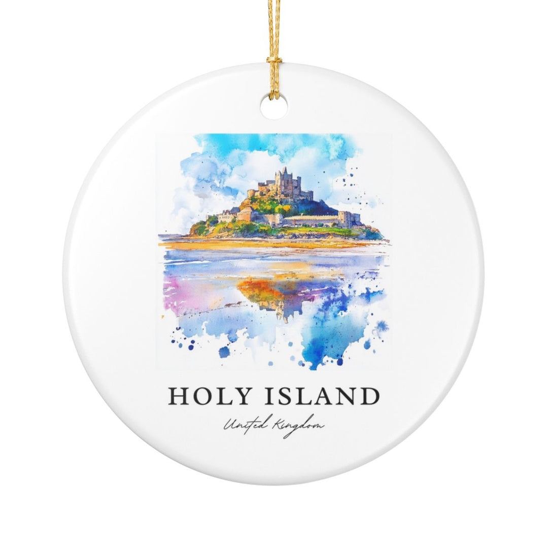 Holy Island United Kingdom Ornament: Unique Holy Island United Kingdom Souvenir, Holy Island United Kingdom Xmas Decor, and Authentic Holy Island United Kingdom Gift