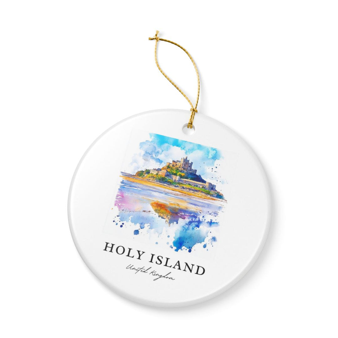 Holy Island United Kingdom Ornament: Unique Holy Island United Kingdom Souvenir, Holy Island United Kingdom Xmas Decor, and Authentic Holy Island United Kingdom Gift