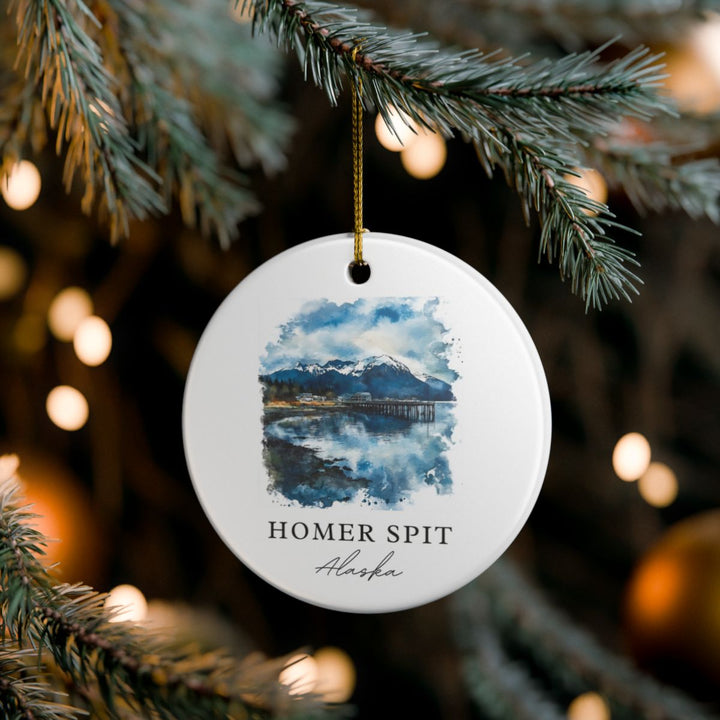 Homer Spit Alaska Ornament: Unique Homer Spit Souvenir, Homer Spit Alaska Xmas Decor, and Authentic Homer Spit Gift
