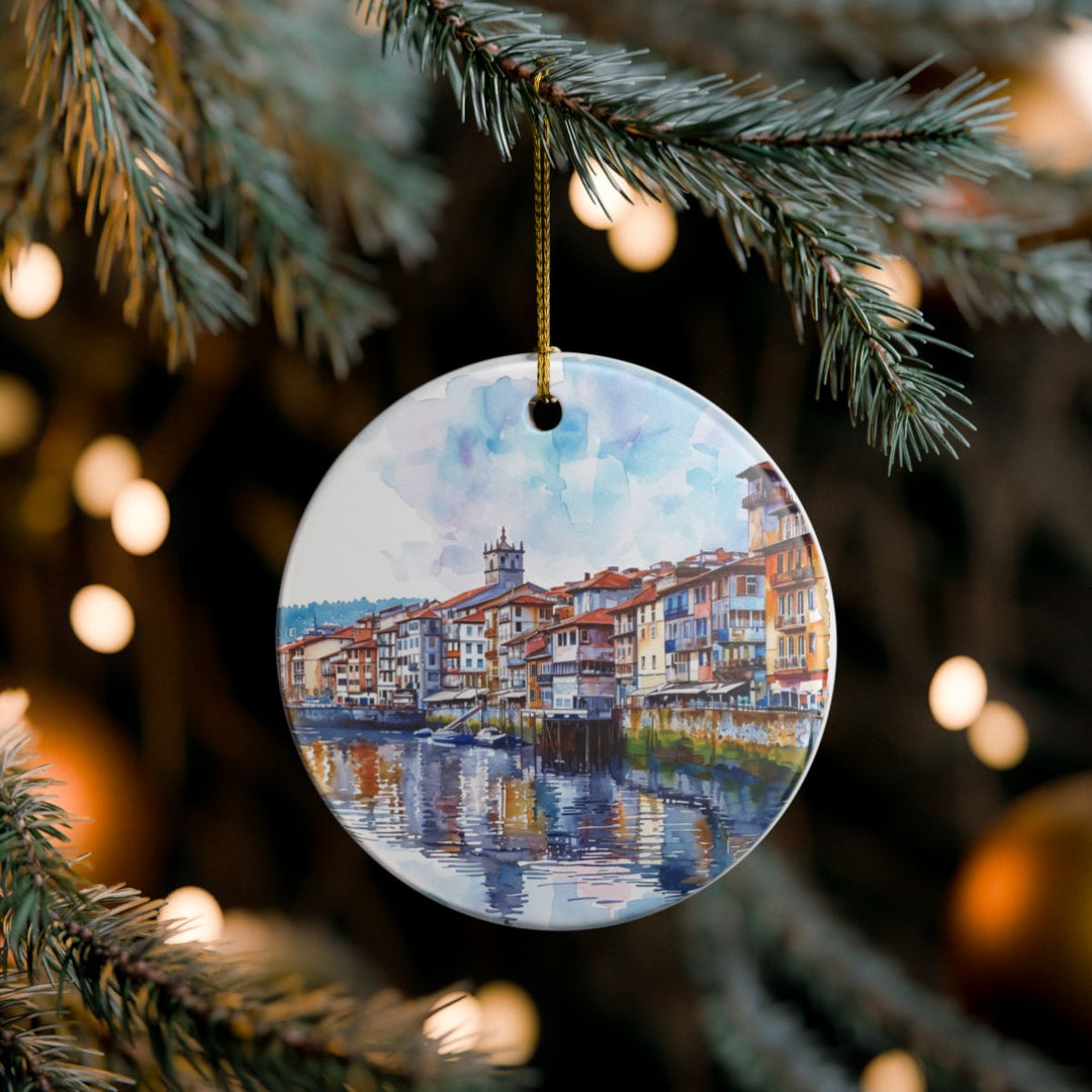 Hondarribia Spain Ornament: Unique Hondarribia Souvenir, Hondarribia Spain Xmas Decor, and Authentic Hondarribia Gift