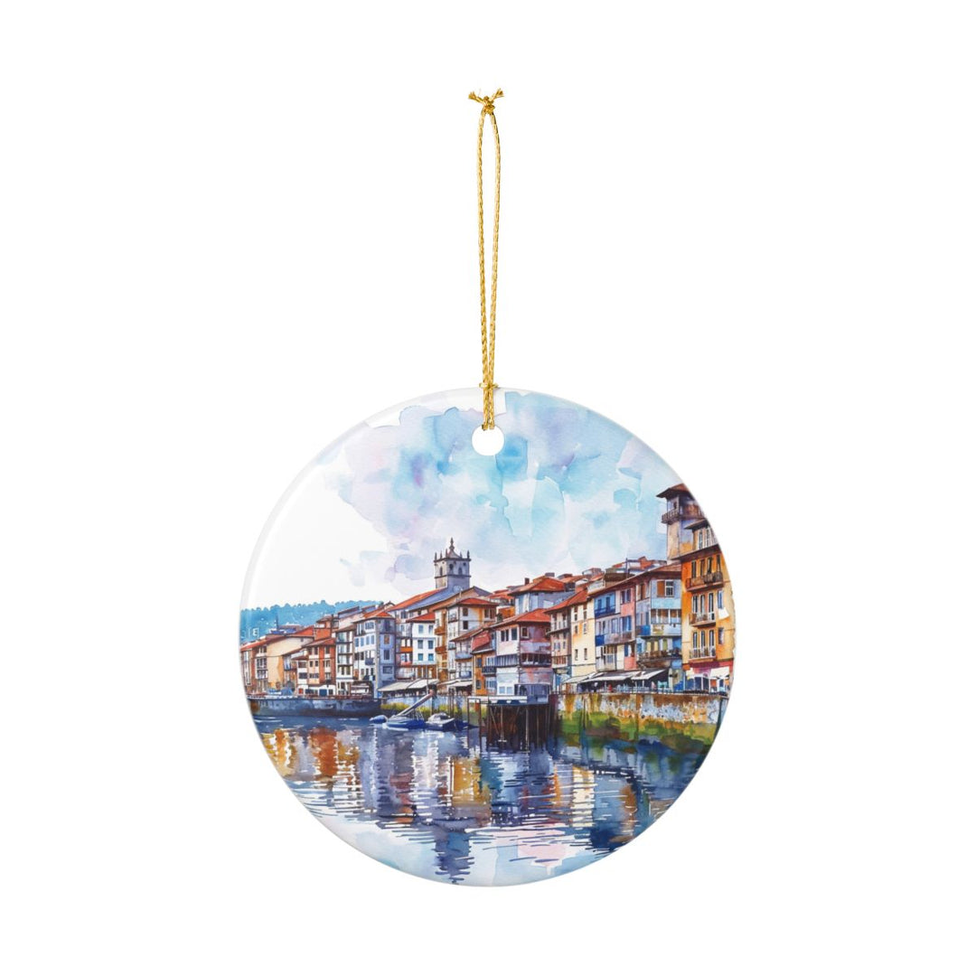 Hondarribia Spain Ornament: Unique Hondarribia Souvenir, Hondarribia Spain Xmas Decor, and Authentic Hondarribia Gift
