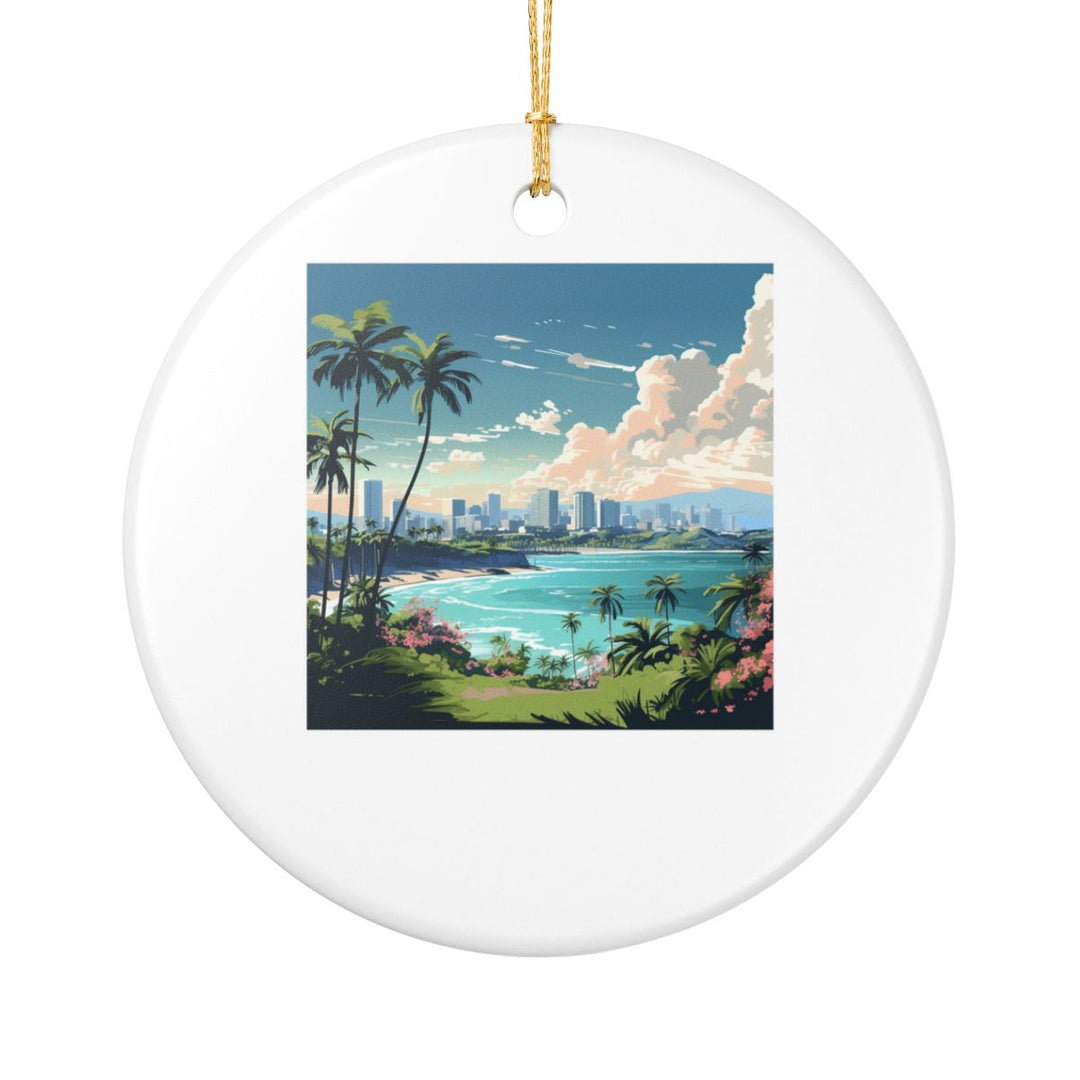 Honolulu Hawaii Ornament: Unique Honolulu Souvenir, Honolulu Hawaii Xmas Decor, and Authentic Honolulu Gift