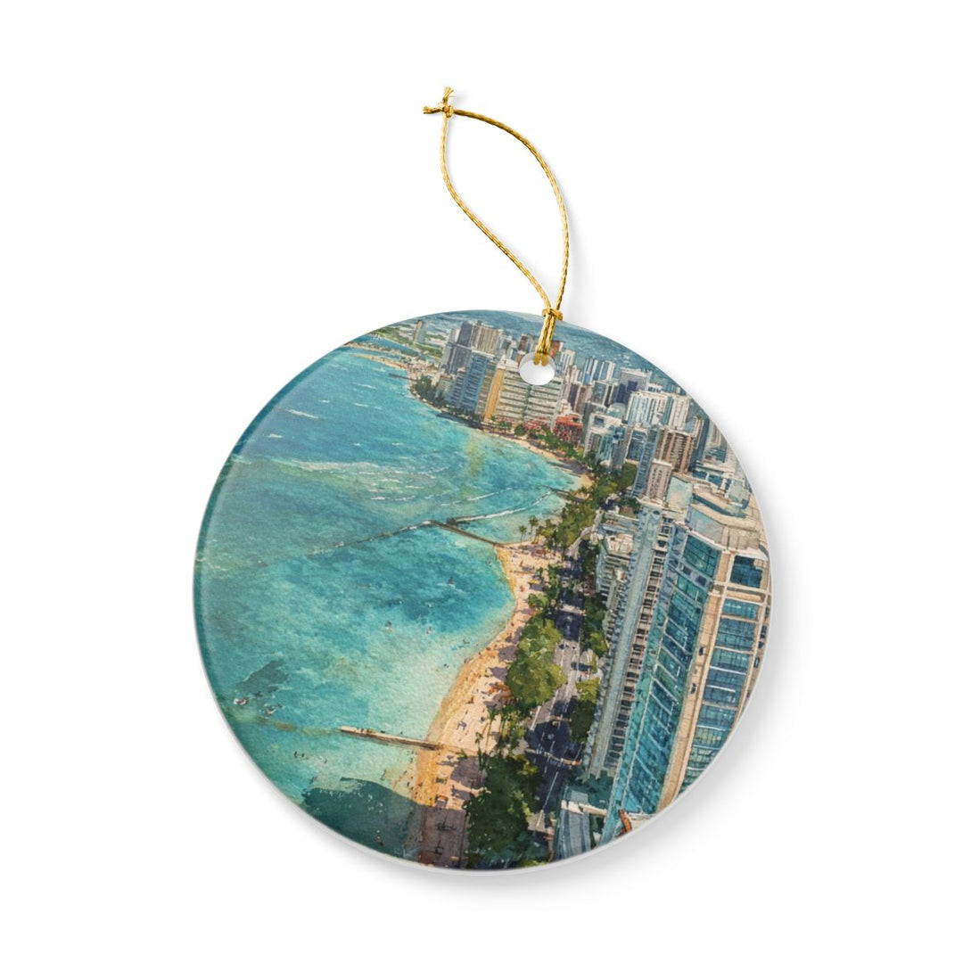 Honolulu Hawaii Ornament: Unique Honolulu Souvenir, Honolulu Hawaii Xmas Decor, and Authentic Honolulu Gift