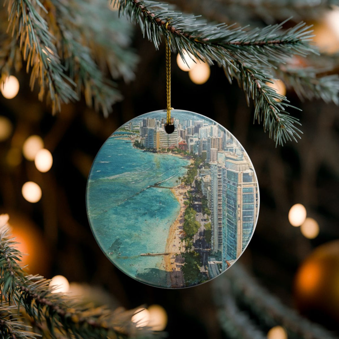 Honolulu Hawaii Ornament: Unique Honolulu Souvenir, Honolulu Hawaii Xmas Decor, and Authentic Honolulu Gift
