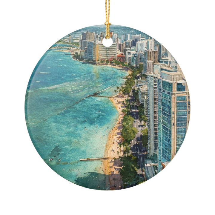 Honolulu Hawaii Ornament: Unique Honolulu Souvenir, Honolulu Hawaii Xmas Decor, and Authentic Honolulu Gift