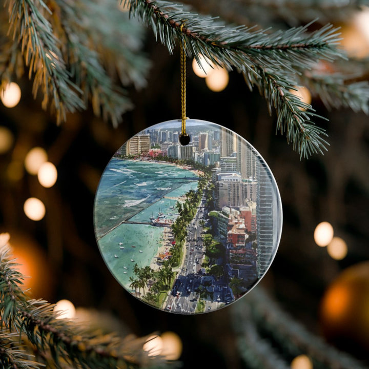 Honolulu Hawaii Ornament: Unique Honolulu Souvenir, Honolulu Hawaii Xmas Decor, and Authentic Honolulu Gift