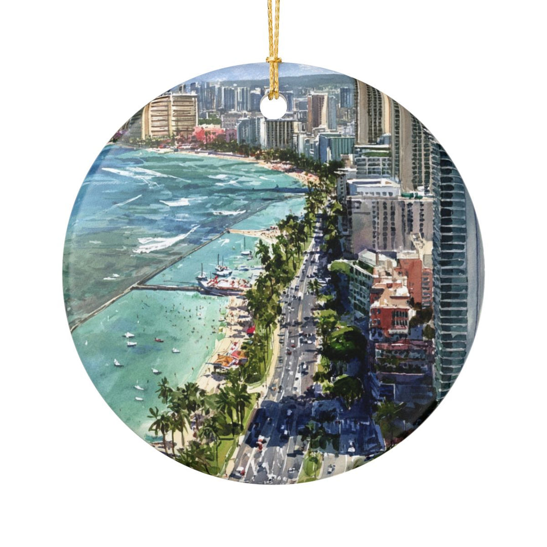 Honolulu Hawaii Ornament: Unique Honolulu Souvenir, Honolulu Hawaii Xmas Decor, and Authentic Honolulu Gift