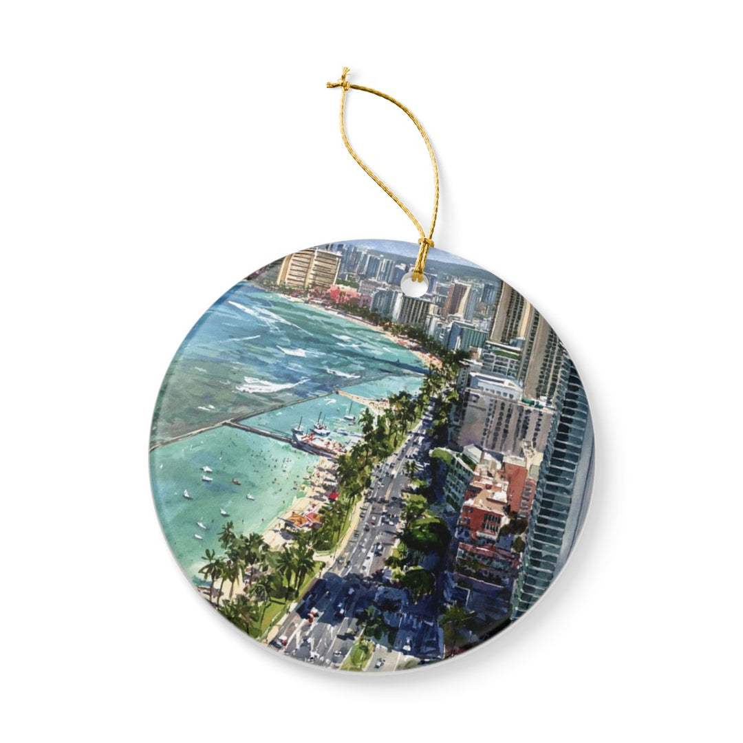 Honolulu Hawaii Ornament: Unique Honolulu Souvenir, Honolulu Hawaii Xmas Decor, and Authentic Honolulu Gift