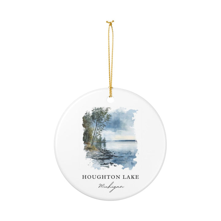 Houghton Lake Michigan USA Ornament: Unique Houghton Lake Souvenir, Houghton Lake Michigan Xmas Decor, and Authentic Houghton Lake Gift