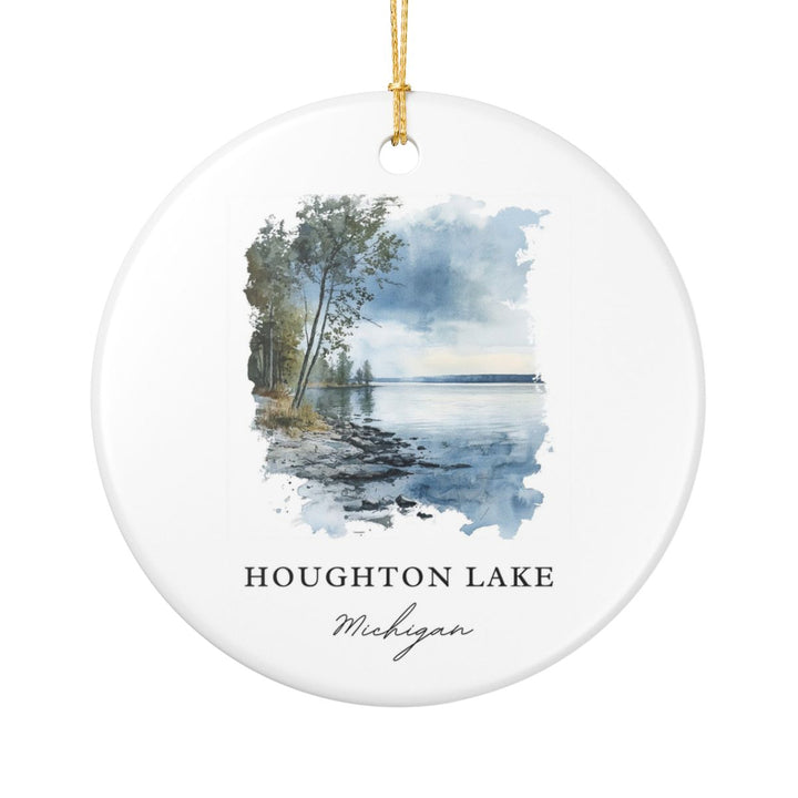 Houghton Lake Michigan USA Ornament: Unique Houghton Lake Souvenir, Houghton Lake Michigan Xmas Decor, and Authentic Houghton Lake Gift