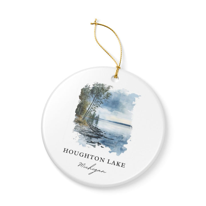 Houghton Lake Michigan USA Ornament: Unique Houghton Lake Souvenir, Houghton Lake Michigan Xmas Decor, and Authentic Houghton Lake Gift
