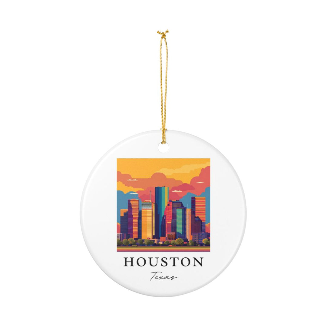 Houston Texas USA Ornament: Unique Houston Souvenir, Houston Texas Xmas Decor, and Authentic Houston Gift