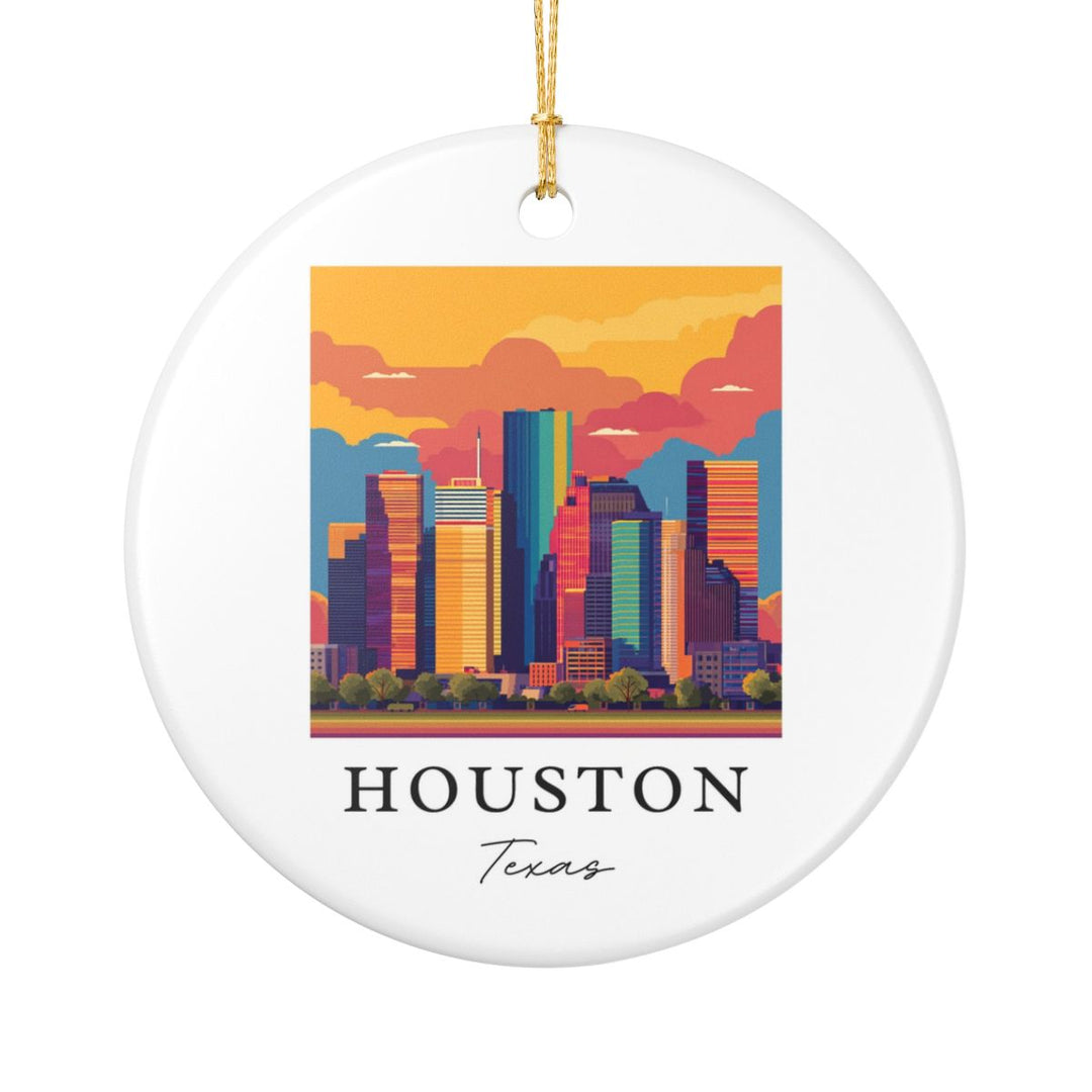 Houston Texas USA Ornament: Unique Houston Souvenir, Houston Texas Xmas Decor, and Authentic Houston Gift