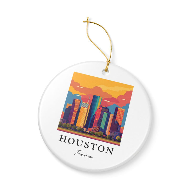 Houston Texas USA Ornament: Unique Houston Souvenir, Houston Texas Xmas Decor, and Authentic Houston Gift