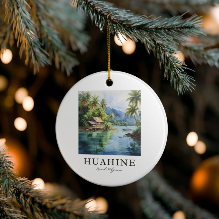 Huahine French Polynesia Ornament: Unique Huahine French Polynesia Souvenir, Huahine French Polynesia Xmas Decor, and Authentic Huahine French Polynesia Gift