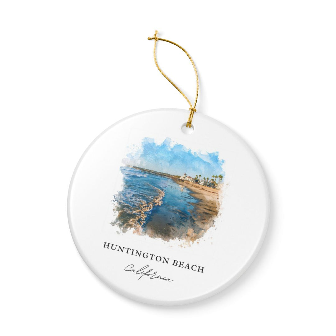 Huntington Beach California Ornament: Unique Huntington Beach Souvenir, Huntington Beach California Xmas Decor, and Authentic Huntington Beach Gift