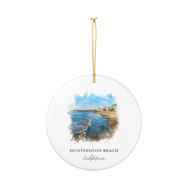 Huntington Beach California Ornament: Unique Huntington Beach Souvenir, Huntington Beach California Xmas Decor, and Authentic Huntington Beach Gift
