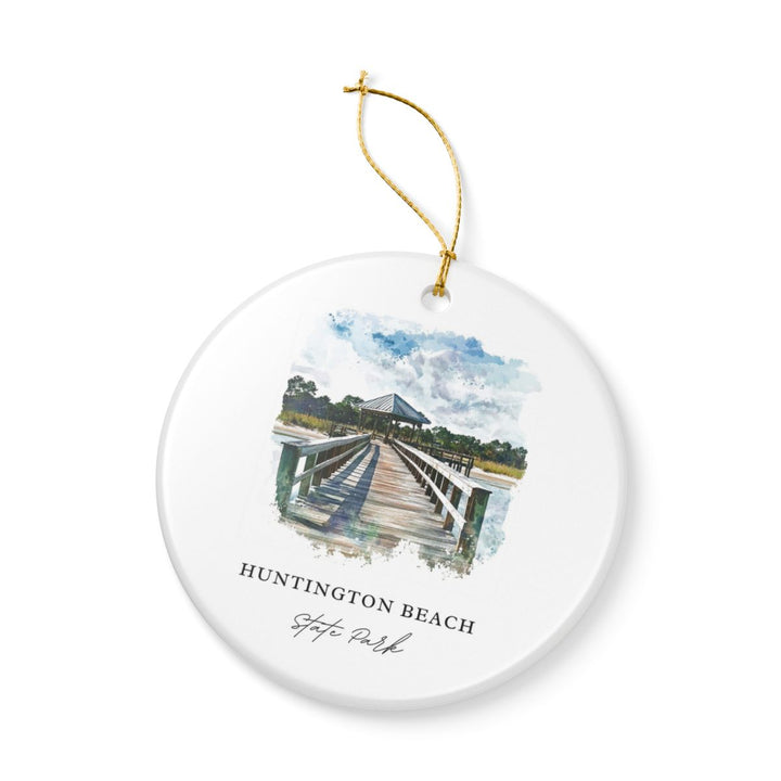 Huntington Beach South Carolina USA Ornament: Unique Huntington Beach Souvenir, Huntington Beach Xmas Decor, and Authentic Huntington Beach Gift
