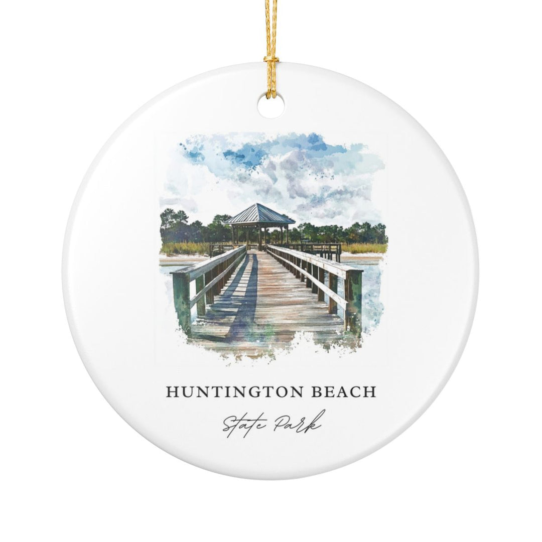 Huntington Beach South Carolina USA Ornament: Unique Huntington Beach Souvenir, Huntington Beach Xmas Decor, and Authentic Huntington Beach Gift