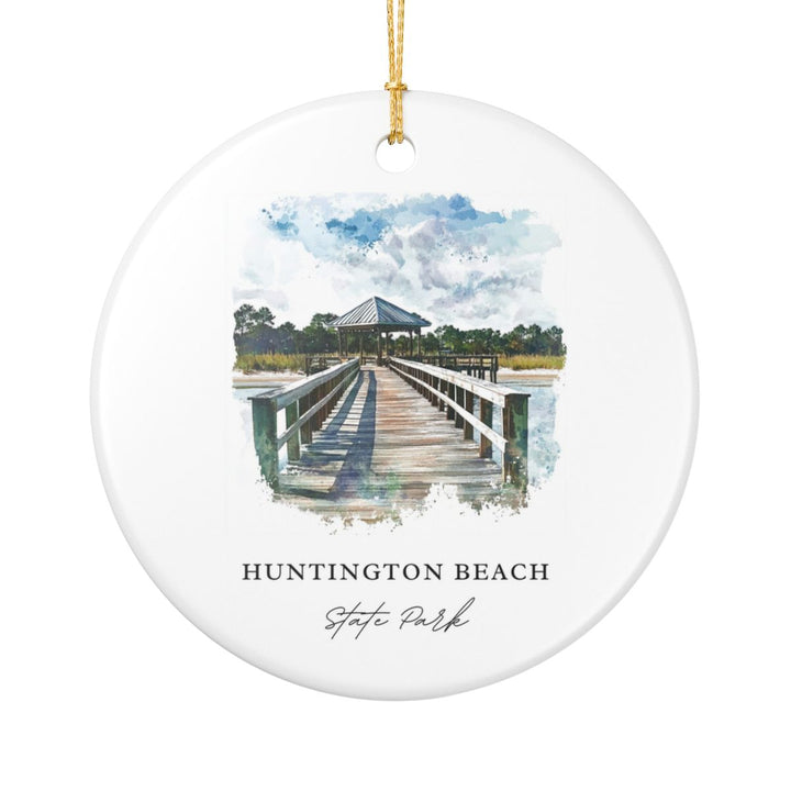 Huntington Beach South Carolina USA Ornament: Unique Huntington Beach Souvenir, Huntington Beach Xmas Decor, and Authentic Huntington Beach Gift